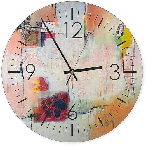 Horloge Murale Design Abstrait Coloré Et Élégant 40 X 40 Cm Blanc