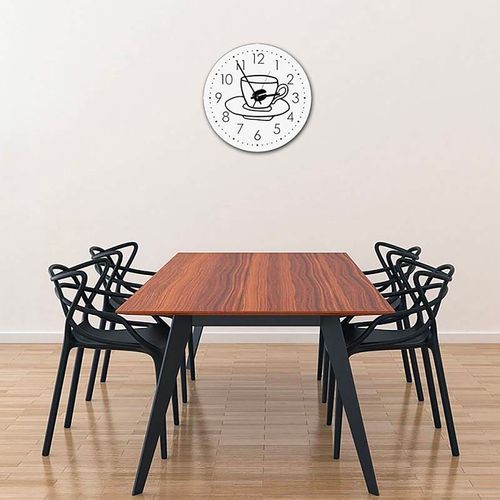 Horloge Murale Décorative Tasse De Café Design 40 X 40 Cm Blanc