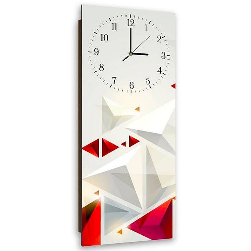 Horloge Murale Design Géométrique Et Colorée 30 X 90 Cm Blanc