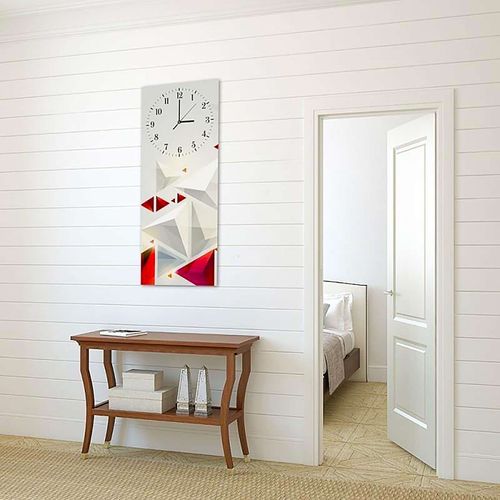 Horloge Murale Design Géométrique Et Colorée 30 X 90 Cm Blanc