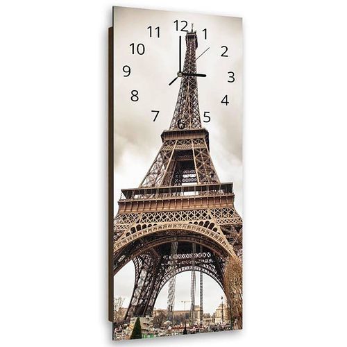 Horloge Tour Eiffel Élégance Et Précision Murale 40 X 118 Cm Marron