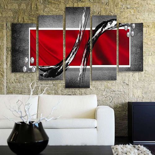 Tableau Reprendre 2 100 X 70 Cm Rouge