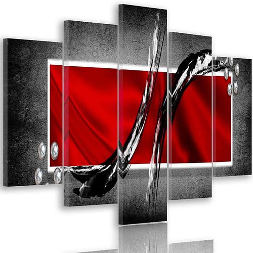 Tableau Reprendre 2 100 X 70 Cm Rouge