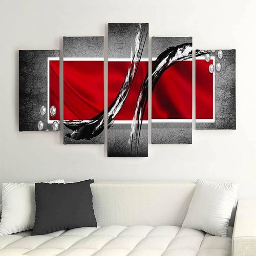 Tableau Reprendre 2 200 X 100 Cm Rouge