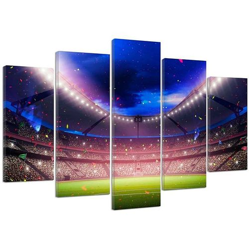 Tableau Stade De Foot 150 X 100 Cm Bleu