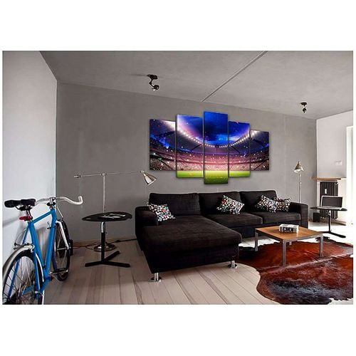 Tableau Stade De Foot 150 X 100 Cm Bleu