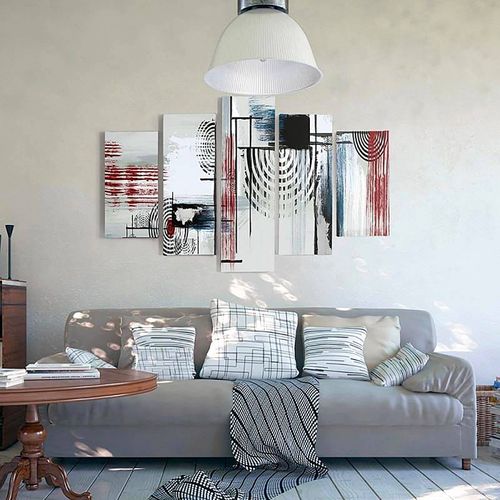 Tableau 1 Boucliers 300 X 140 Cm Blanc