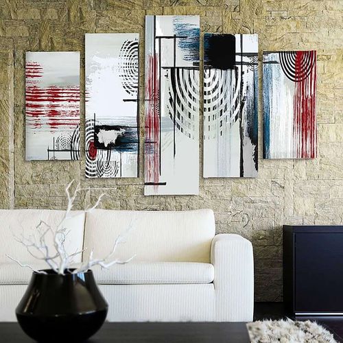 Tableau 1 Boucliers 300 X 140 Cm Blanc