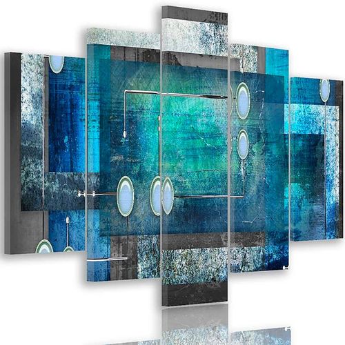 Tableau Intérieur Abstrait 250 X 120 Cm Bleu