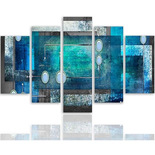 Tableau Intérieur Abstrait 250 X 120 Cm Bleu