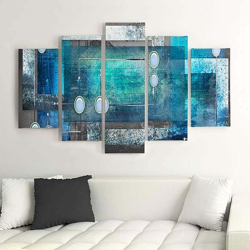 Tableau Intérieur Abstrait 250 X 120 Cm Bleu