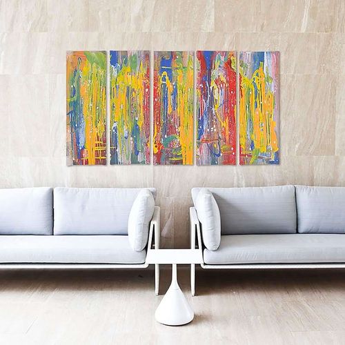 Tableau Peintures Abstraites 100 X 70 Cm Multicolore