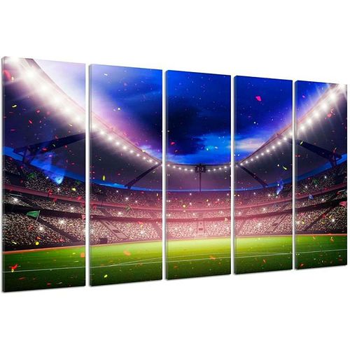 Tableau Stade De Foot 250 X 120 Cm Bleu