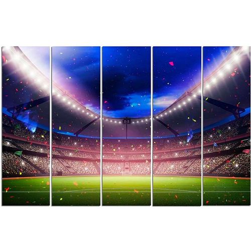 Tableau Stade De Foot 300 X 140 Cm Bleu
