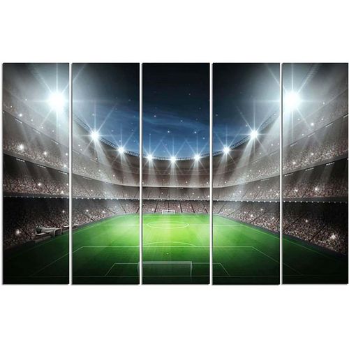 Tableau Un Stade De Football à L'honneur 100 X 70 Cm Vert