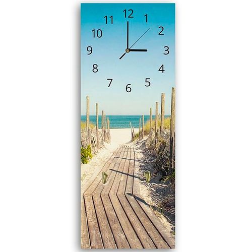 Horloge Panorama Plage Et Mer Pour Ambiance Bord De Mer 30 X 90 Cm Bleu