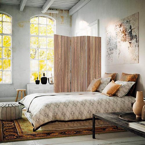 Paravent En Bois Élégant à 3 Panneaux Pour Intérieur 110 X 150 Cm - 2 Faces R° V° + 360° Marron