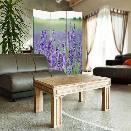 Paravent Décoratif Champ De Lavande - Intimité Et Style 110 X 150 Cm - 1 Face Déco Violet