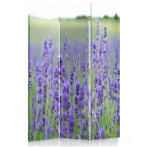 Paravent Décoratif Champ De Lavande - Intimité Et Style 110 X 180 Cm - 1 Face Déco Violet