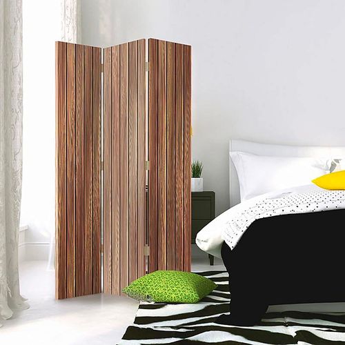 Paravent En Bois Élégant à 3 Panneaux Pour Intérieur 110 X 150 Cm - 2 Faces R° V° Marron