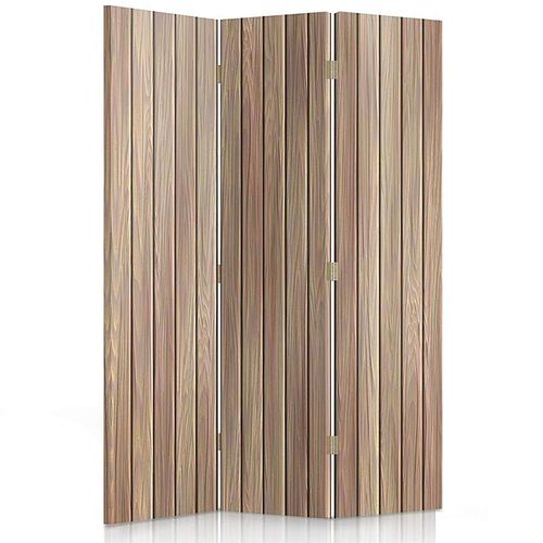 Paravent En Bois Élégant à 3 Panneaux Pour Intérieur 110 X 180 Cm - 2 Faces R° V° Marron