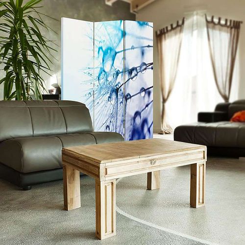 Paravent Design Rosée Et Pissenlit Pour Décoration Intérieure 110 X 180 Cm - 2 Faces R° V° Bleu