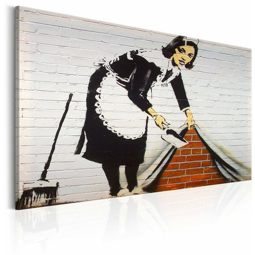 Tableau Femme De Ménage à Londres Par Banksy 120 X 80 Cm Blanc