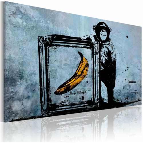 Tableau Inspiré De Banksy 120 X 80 Cm Gris