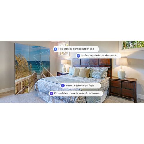 Paravent Toile Intissée Gris 135x172cm