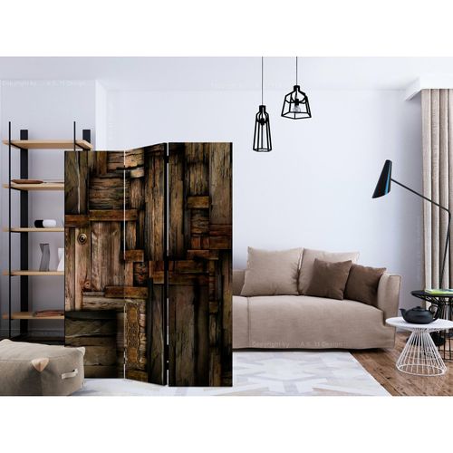 Paravent Toile Intissée Marron 135x172cm