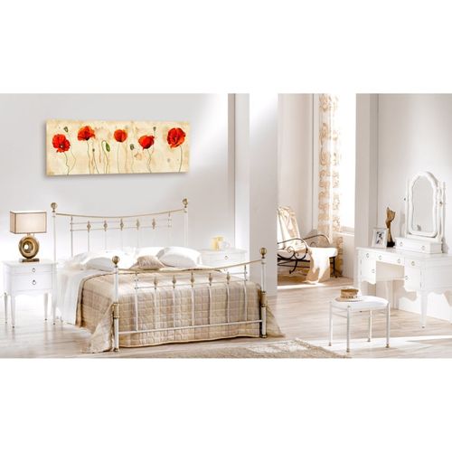 Tableau Larmes De Coquelicots 135 X 45 Cm Beige