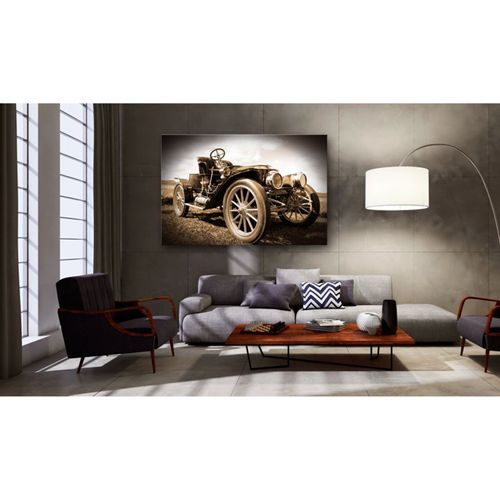 Tableau Voiture Rétro 120 X 80 Cm Marron