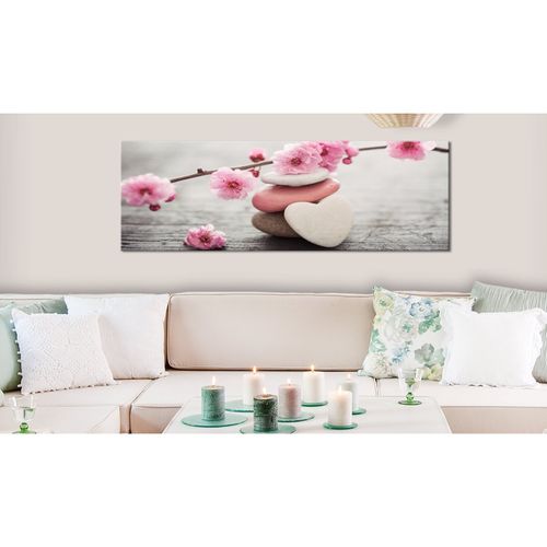 Tableau Fleurs De Cerisier Zen 120 X 40 Cm Rose