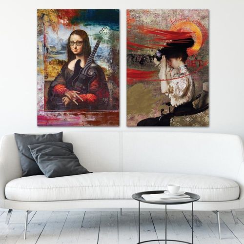 Tableau Art Rupestre Des Bois 70 X 100 Cm Multicolore