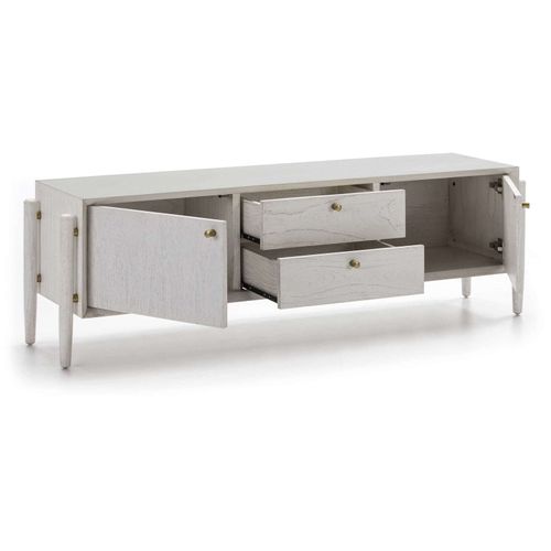 Meuble TV Bois Blanc 160x40x50cm