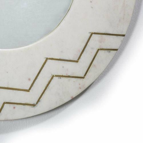 Miroir Rond En Marbre Blanc D69