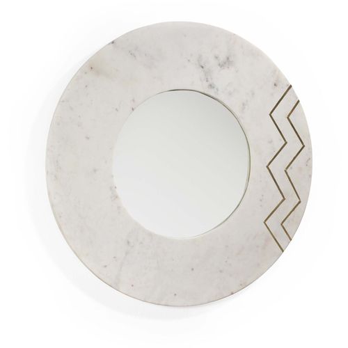 Miroir Rond En Marbre Blanc D69