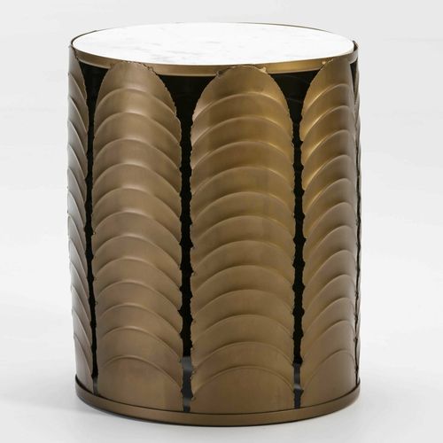 Table D’appoint Marbre doré 41x41x51cm