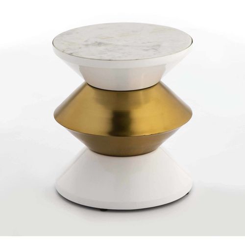 Table D’appoint Marbre Blanc 36x36x39cm