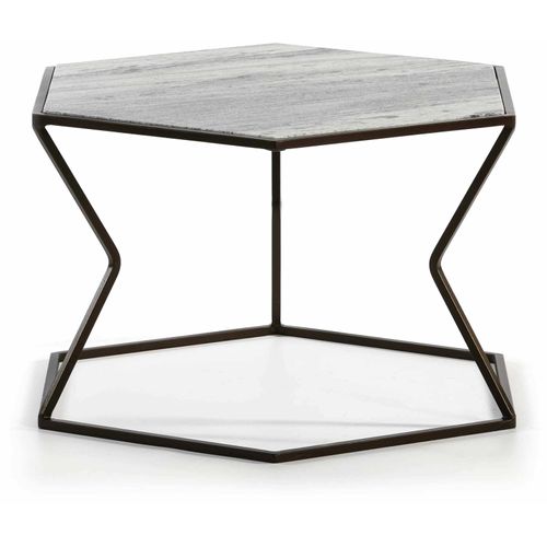 Table Basse Marbre Gris 61x61x41cm