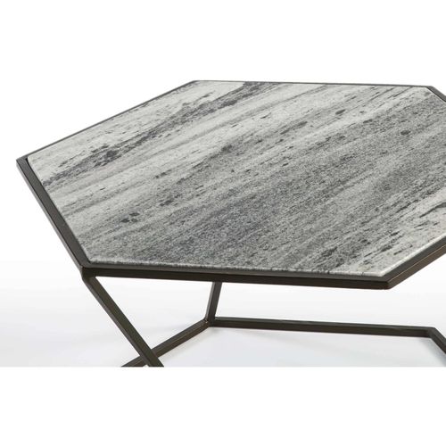 Table Basse Marbre Gris 61x61x41cm