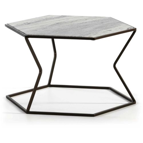 Table Basse Marbre Gris 61x61x41cm