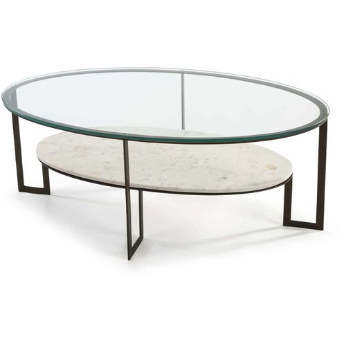 Table Basse Marbre Blanc 107x62x44cm