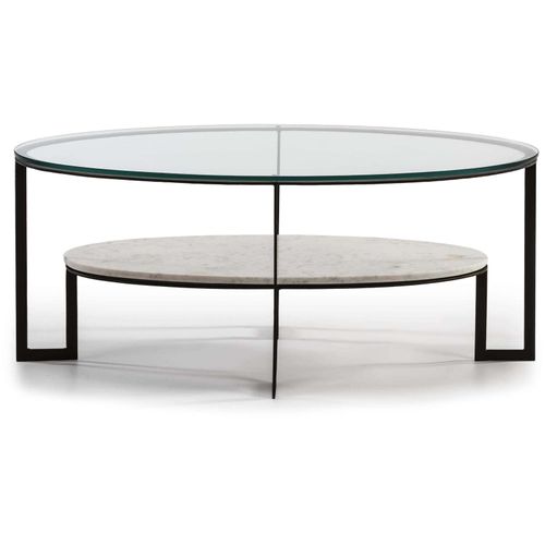 Table Basse Marbre Blanc 107x62x44cm