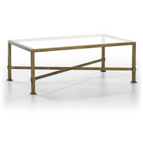 Table Basse Verre Doré 120x70x45cm