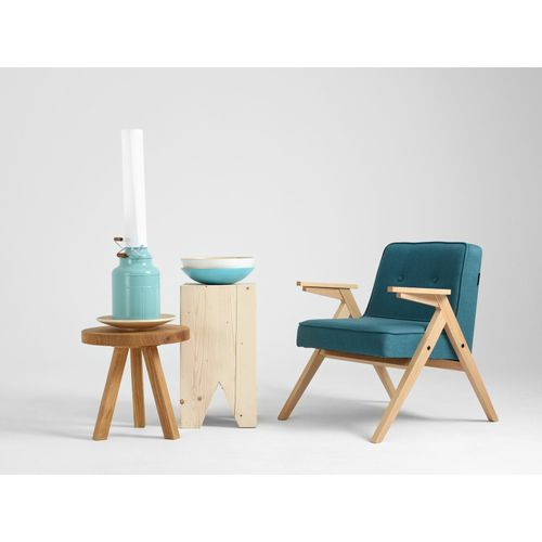 Fauteuil Tissu Bleu 66x69x74cm