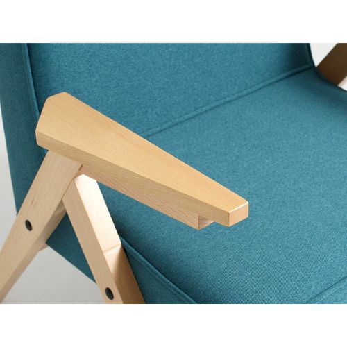 Fauteuil Tissu Bleu 66x69x74cm