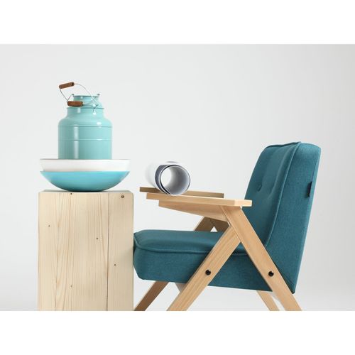 Fauteuil Tissu Bleu 66x69x74cm