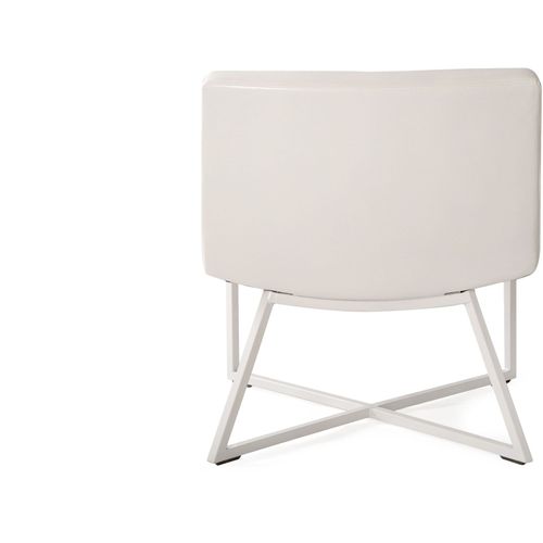 Fauteuil Tissu Blanc 62x60x81cm