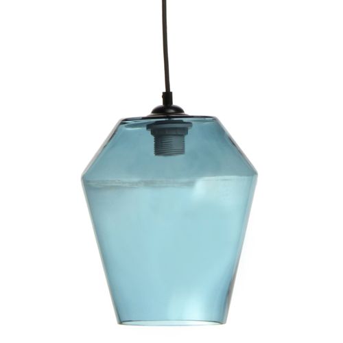 Suspension Verre Bleu 21x21x30cm